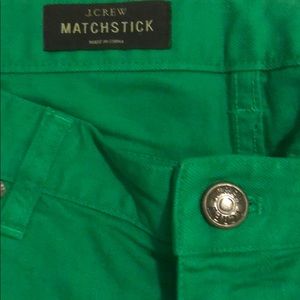 Size 27 green, J. Crew matchstick jeans